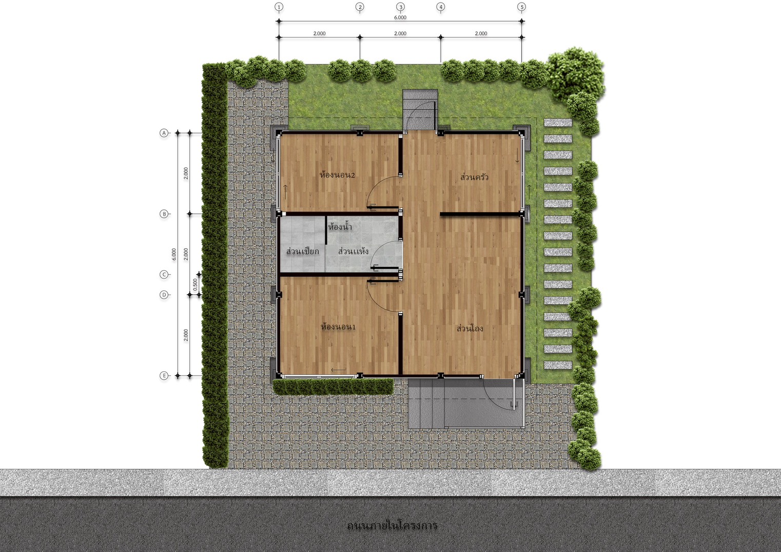 B26R โครงการบ้านเช่า คอกกระบือ สมุทรสาคร  36 ตรม. - รูปที่ 2